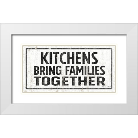 Kitchens Bring Families Together White Modern Wood Framed Art Print with Double Matting by Ball, Susan