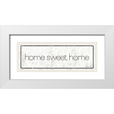 Home Sweet Home White Modern Wood Framed Art Print with Double Matting by Ball, Susan