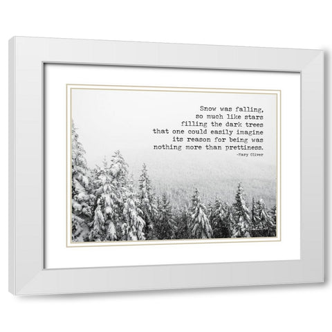 Snow Was Falling White Modern Wood Framed Art Print with Double Matting by Ball, Susan