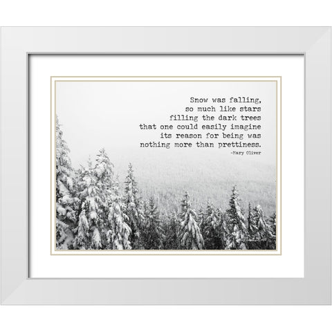 Snow Was Falling White Modern Wood Framed Art Print with Double Matting by Ball, Susan