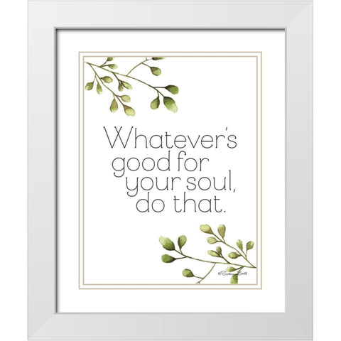Greenery Good for Your Soul White Modern Wood Framed Art Print with Double Matting by Ball, Susan