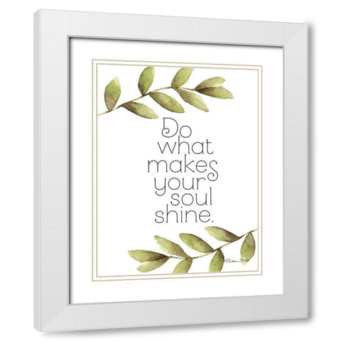 Greenery Soul Shine White Modern Wood Framed Art Print with Double Matting by Ball, Susan