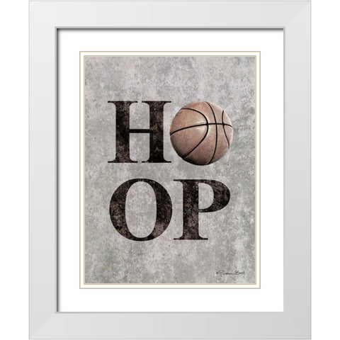 Basketball HOOP White Modern Wood Framed Art Print with Double Matting by Ball, Susan