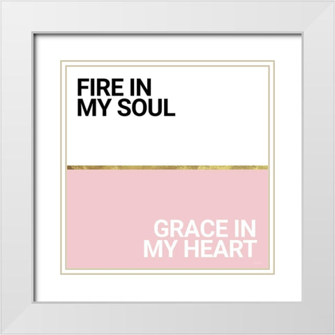 Fire and Grace White Modern Wood Framed Art Print with Double Matting by Ball, Susan