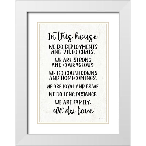 In This House Military White Modern Wood Framed Art Print with Double Matting by Ball, Susan