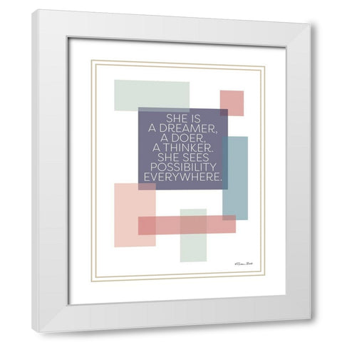 Possibility Everywhere White Modern Wood Framed Art Print with Double Matting by Ball, Susan