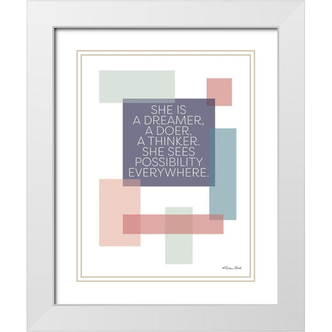 Possibility Everywhere White Modern Wood Framed Art Print with Double Matting by Ball, Susan