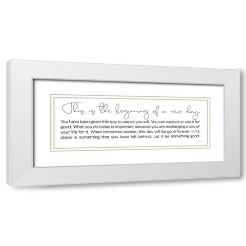 This is the Beginning White Modern Wood Framed Art Print with Double Matting by Ball, Susan