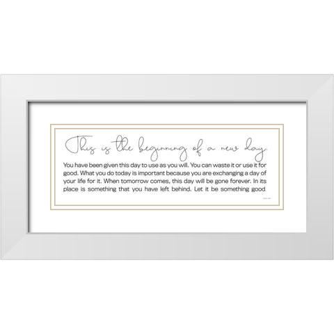 This is the Beginning White Modern Wood Framed Art Print with Double Matting by Ball, Susan