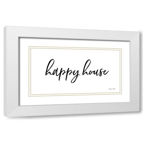 Happy House White Modern Wood Framed Art Print with Double Matting by Ball, Susan