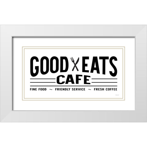 Good Eats CafÃ© White Modern Wood Framed Art Print with Double Matting by Ball, Susan