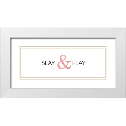 Slay and Play   White Modern Wood Framed Art Print with Double Matting by Ball, Susan