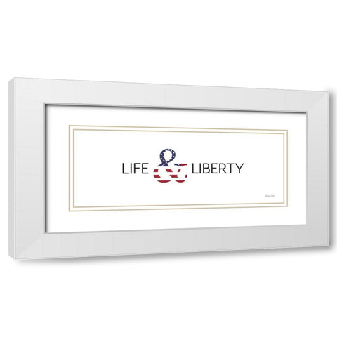 Life and Liberty White Modern Wood Framed Art Print with Double Matting by Ball, Susan