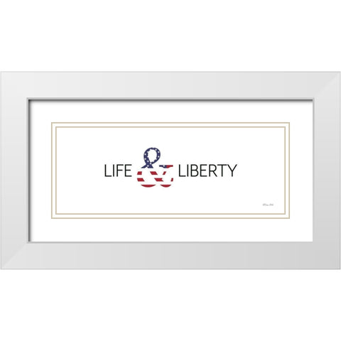 Life and Liberty White Modern Wood Framed Art Print with Double Matting by Ball, Susan