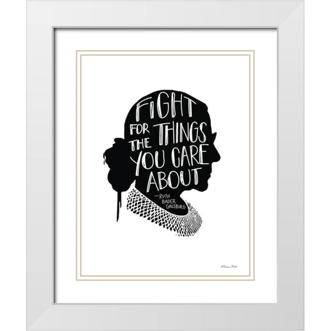 Fight RBG White Modern Wood Framed Art Print with Double Matting by Ball, Susan