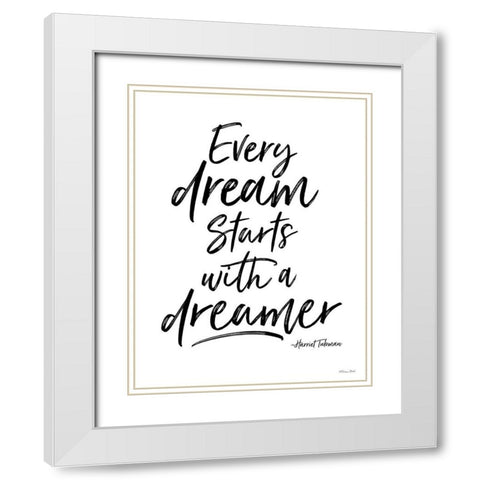 A Dreamer White Modern Wood Framed Art Print with Double Matting by Ball, Susan