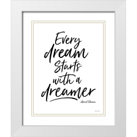 A Dreamer White Modern Wood Framed Art Print with Double Matting by Ball, Susan