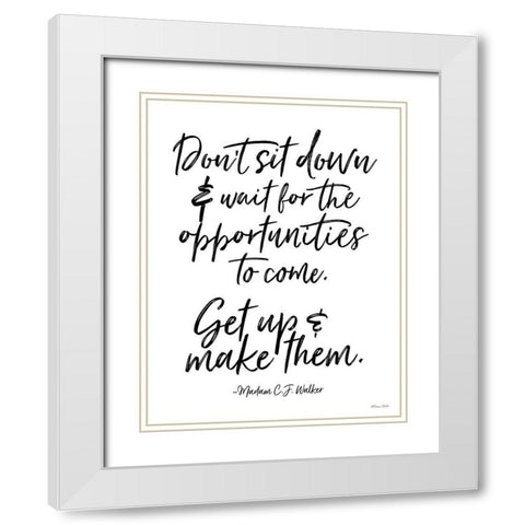 Make Opportunities White Modern Wood Framed Art Print with Double Matting by Ball, Susan