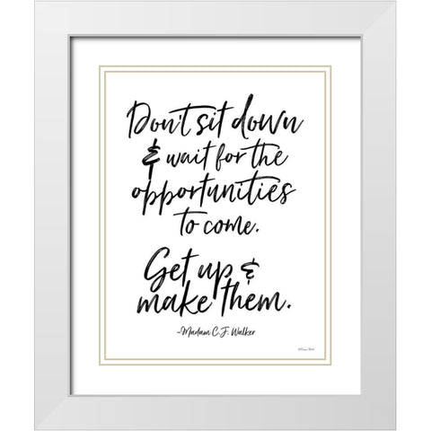 Make Opportunities White Modern Wood Framed Art Print with Double Matting by Ball, Susan