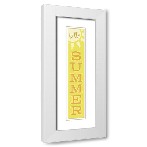 Hello Summer White Modern Wood Framed Art Print with Double Matting by Ball, Susan