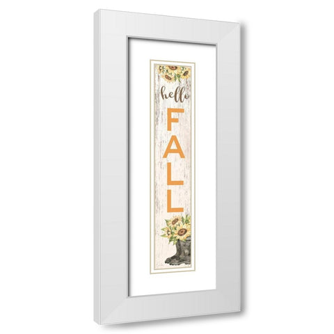 Hello Fall     White Modern Wood Framed Art Print with Double Matting by Ball, Susan