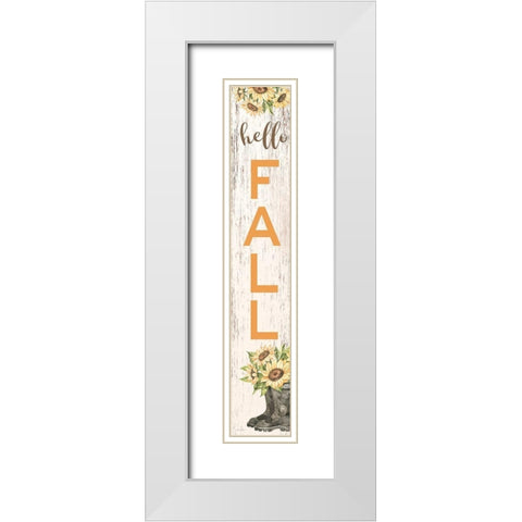 Hello Fall     White Modern Wood Framed Art Print with Double Matting by Ball, Susan