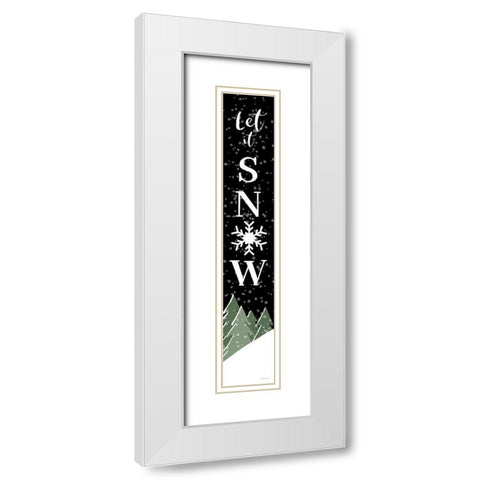 Let It Snow White Modern Wood Framed Art Print with Double Matting by Ball, Susan