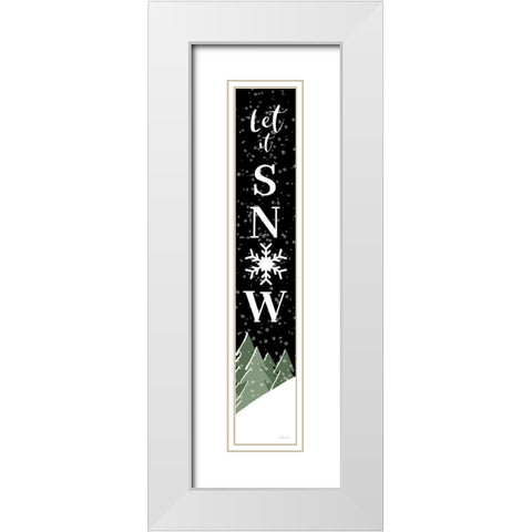 Let It Snow White Modern Wood Framed Art Print with Double Matting by Ball, Susan