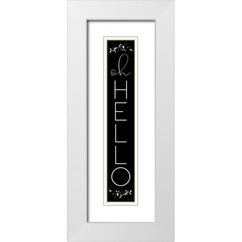 Oh Hello White Modern Wood Framed Art Print with Double Matting by Ball, Susan