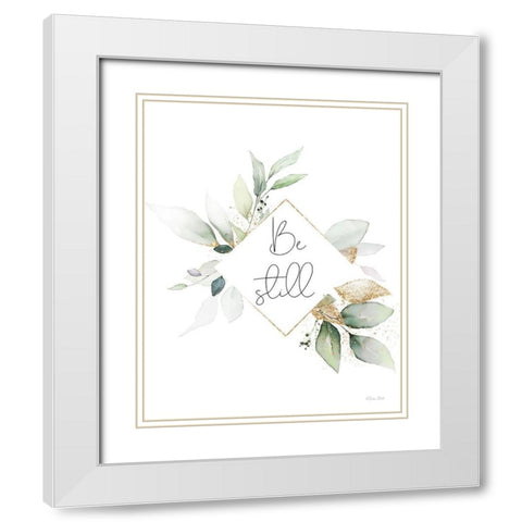 Be Still  White Modern Wood Framed Art Print with Double Matting by Ball, Susan