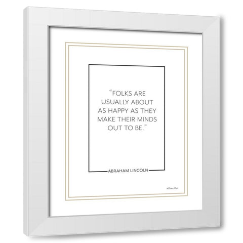 Happy Minds      White Modern Wood Framed Art Print with Double Matting by Ball, Susan