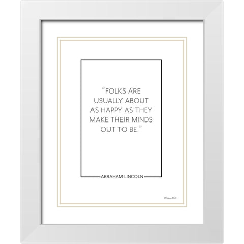 Happy Minds      White Modern Wood Framed Art Print with Double Matting by Ball, Susan