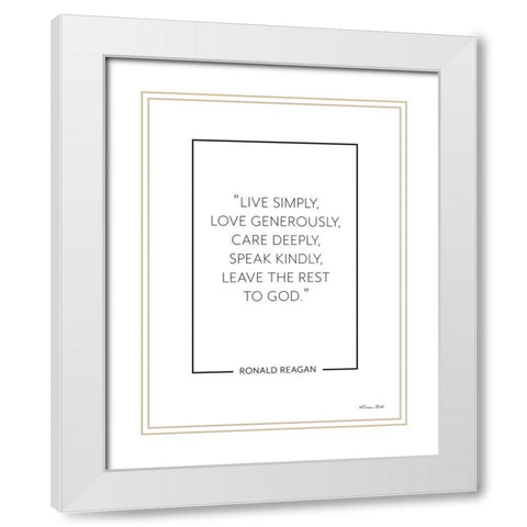 Live Simply     White Modern Wood Framed Art Print with Double Matting by Ball, Susan