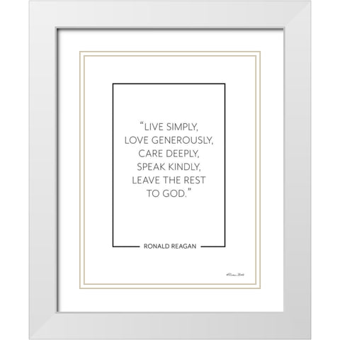 Live Simply     White Modern Wood Framed Art Print with Double Matting by Ball, Susan