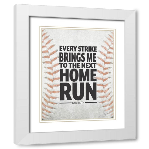 Home Run White Modern Wood Framed Art Print with Double Matting by Ball, Susan