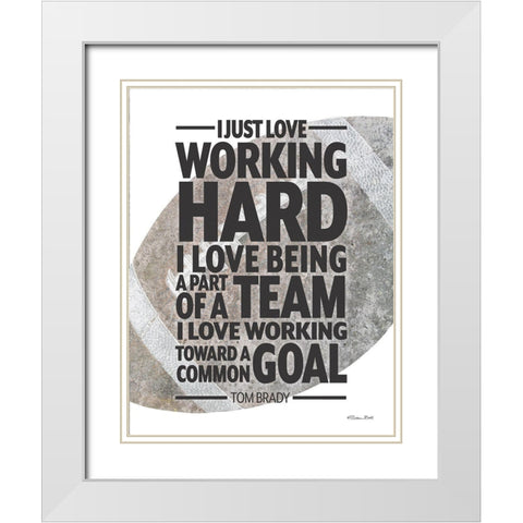 Working Hard White Modern Wood Framed Art Print with Double Matting by Ball, Susan