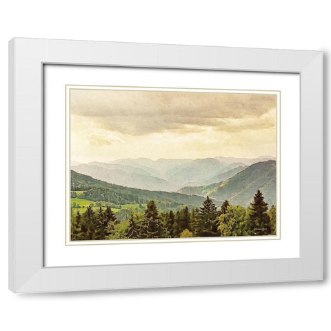Valley View White Modern Wood Framed Art Print with Double Matting by Ball, Susan