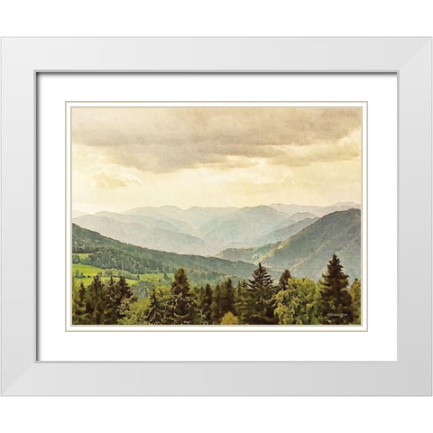 Valley View White Modern Wood Framed Art Print with Double Matting by Ball, Susan