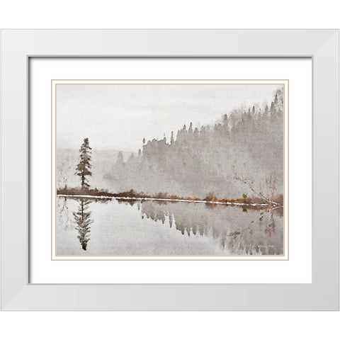Water Reflection White Modern Wood Framed Art Print with Double Matting by Ball, Susan