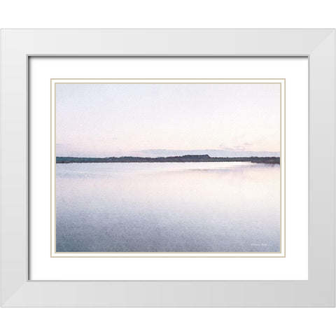 Water Horizon White Modern Wood Framed Art Print with Double Matting by Ball, Susan