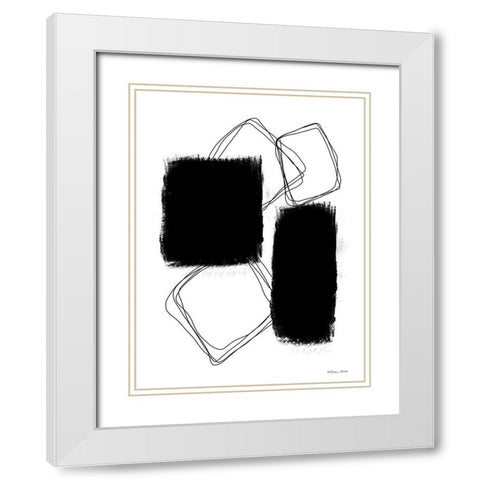 Swatches Outline White Modern Wood Framed Art Print with Double Matting by Ball, Susan