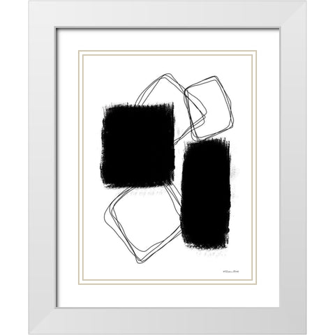 Swatches Outline White Modern Wood Framed Art Print with Double Matting by Ball, Susan