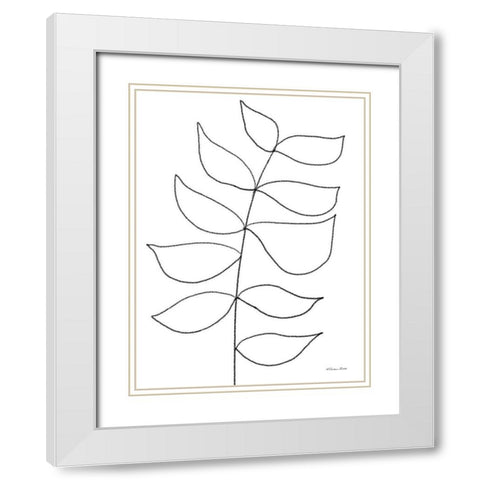 Leaf Sketch 3 White Modern Wood Framed Art Print with Double Matting by Ball, Susan