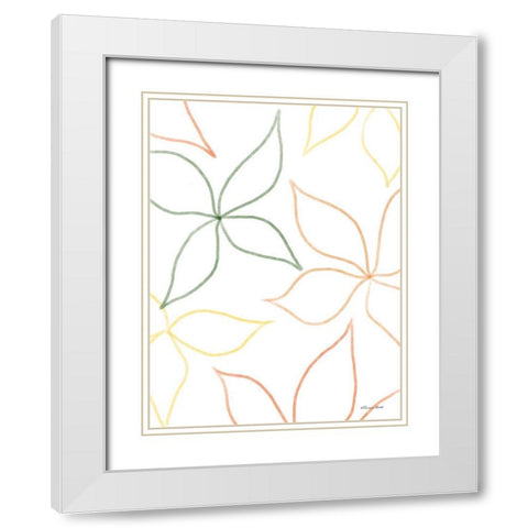 Colorful Petals White Modern Wood Framed Art Print with Double Matting by Ball, Susan