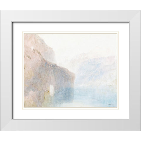 Tranquil Coast 1 White Modern Wood Framed Art Print with Double Matting by Stellar Design Studio