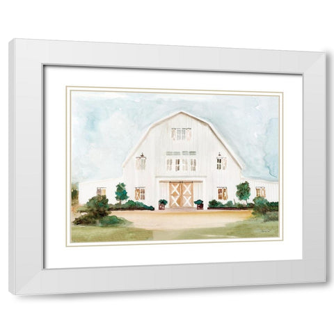 Wedding Barn White Modern Wood Framed Art Print with Double Matting by Stellar Design Studio