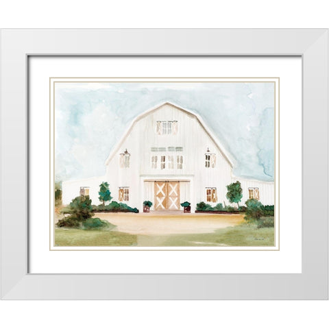 Wedding Barn White Modern Wood Framed Art Print with Double Matting by Stellar Design Studio