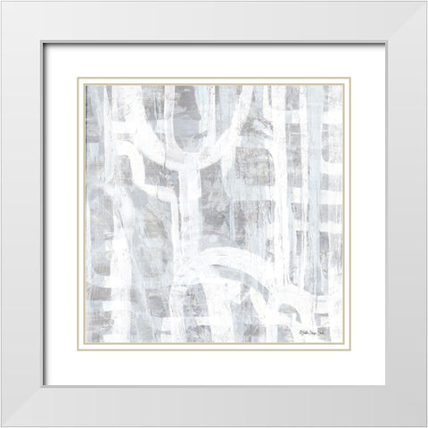 Intertwined 2 White Modern Wood Framed Art Print with Double Matting by Stellar Design Studio