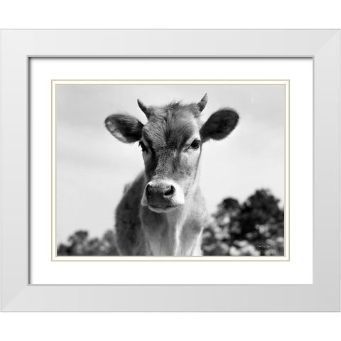 Mildred White Modern Wood Framed Art Print with Double Matting by Stellar Design Studio