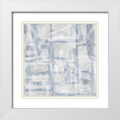 Intertwined 3 White Modern Wood Framed Art Print with Double Matting by Stellar Design Studio